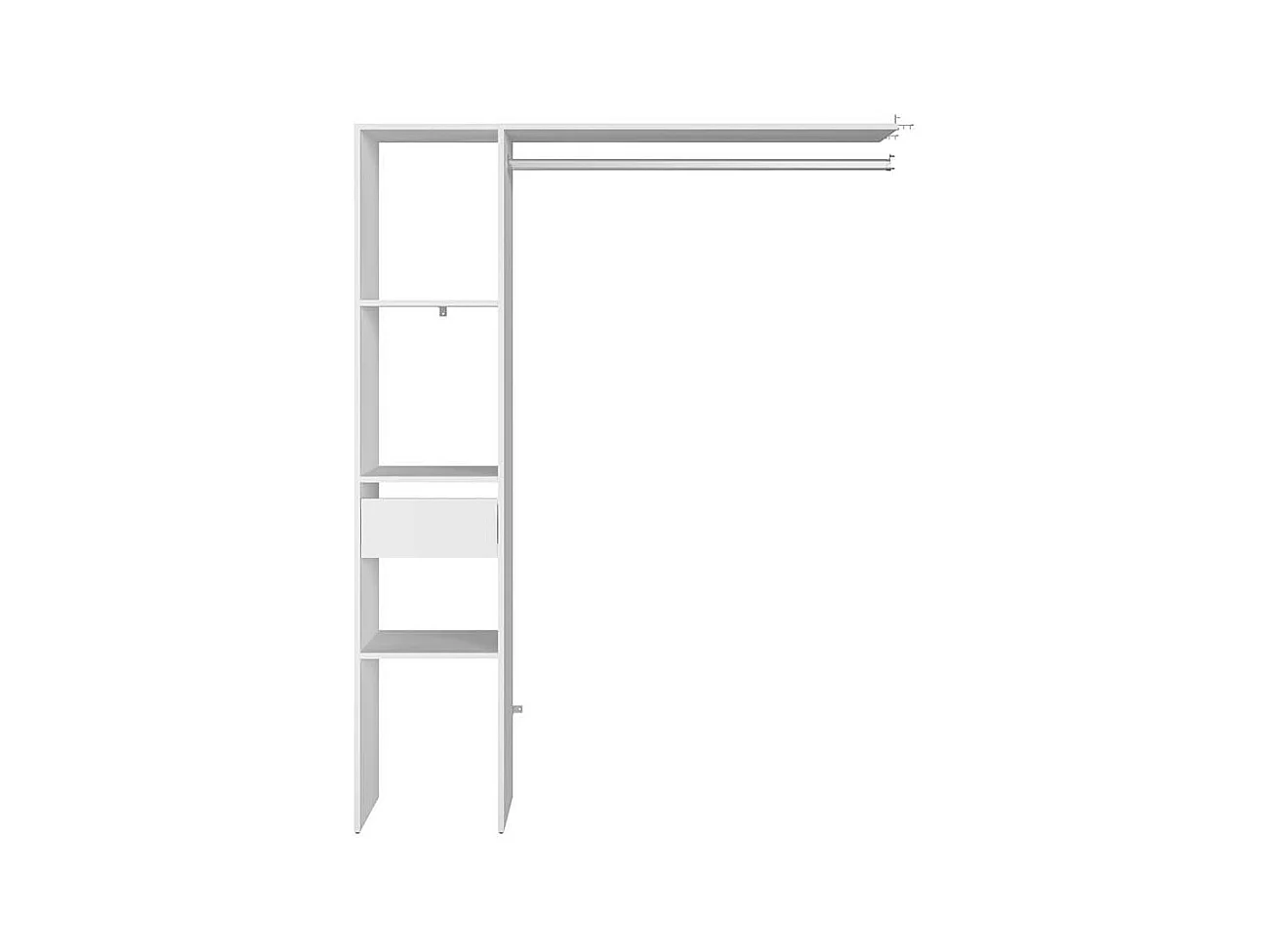 Vestidor Elysée 3 estantes + 1 cajón + 1 armario de diseño ELYSEE