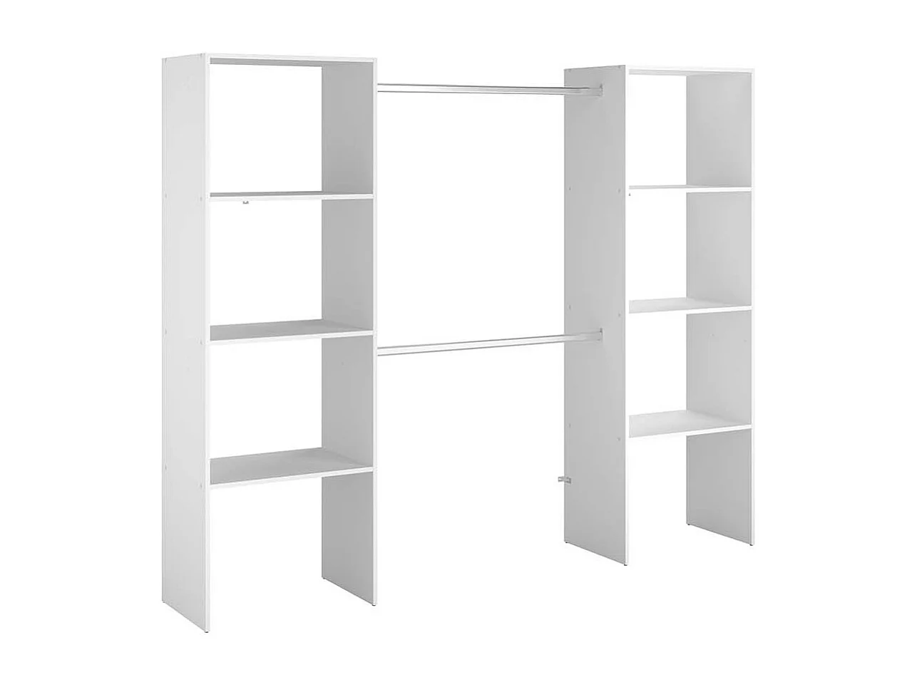 Vestidor blanco con 6 estantes + 2 armarios ELYSEE