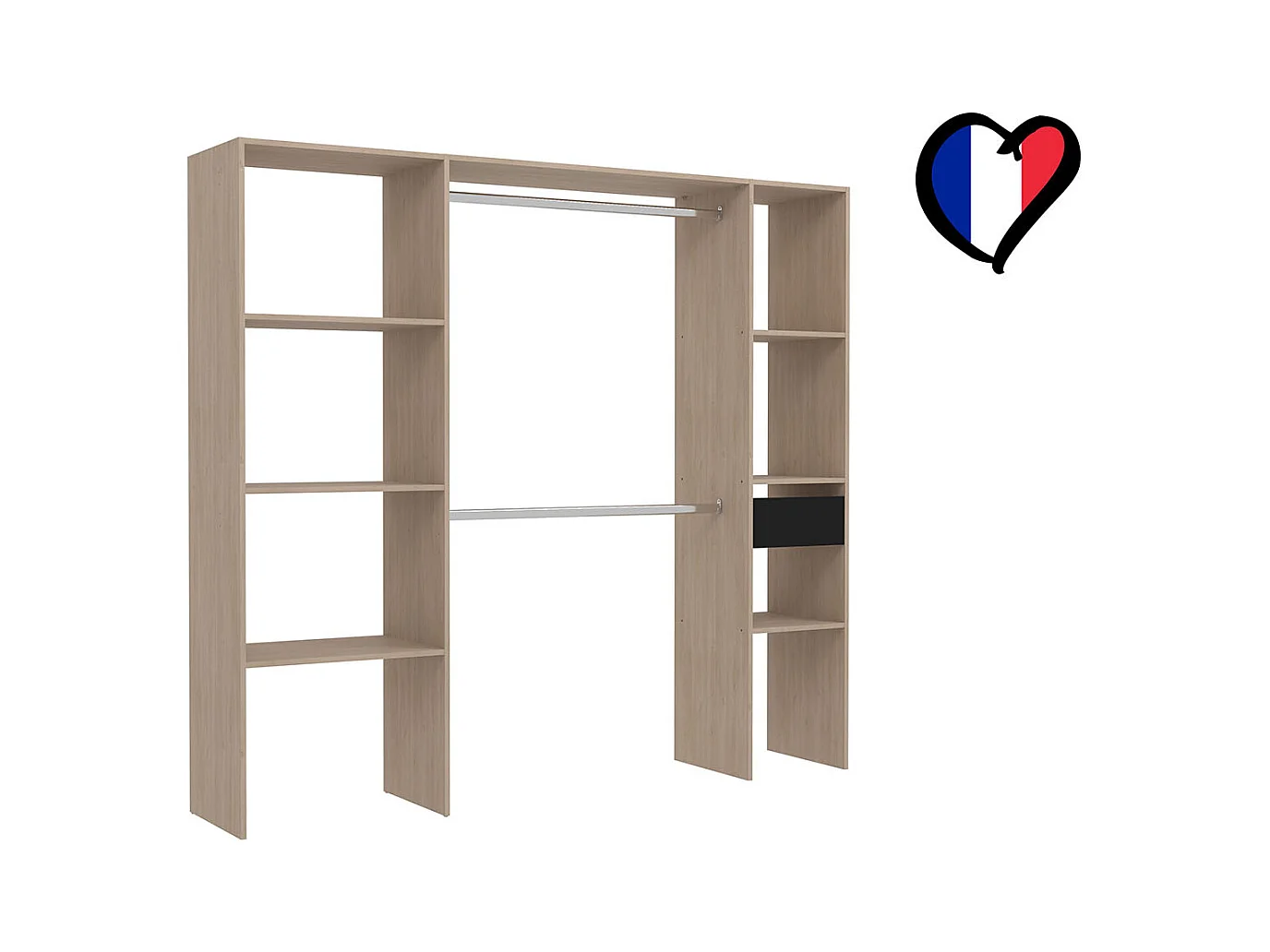 Kleiderschrank mit 6 Fächern: 198 x 40 x 180 cm ELYSEE