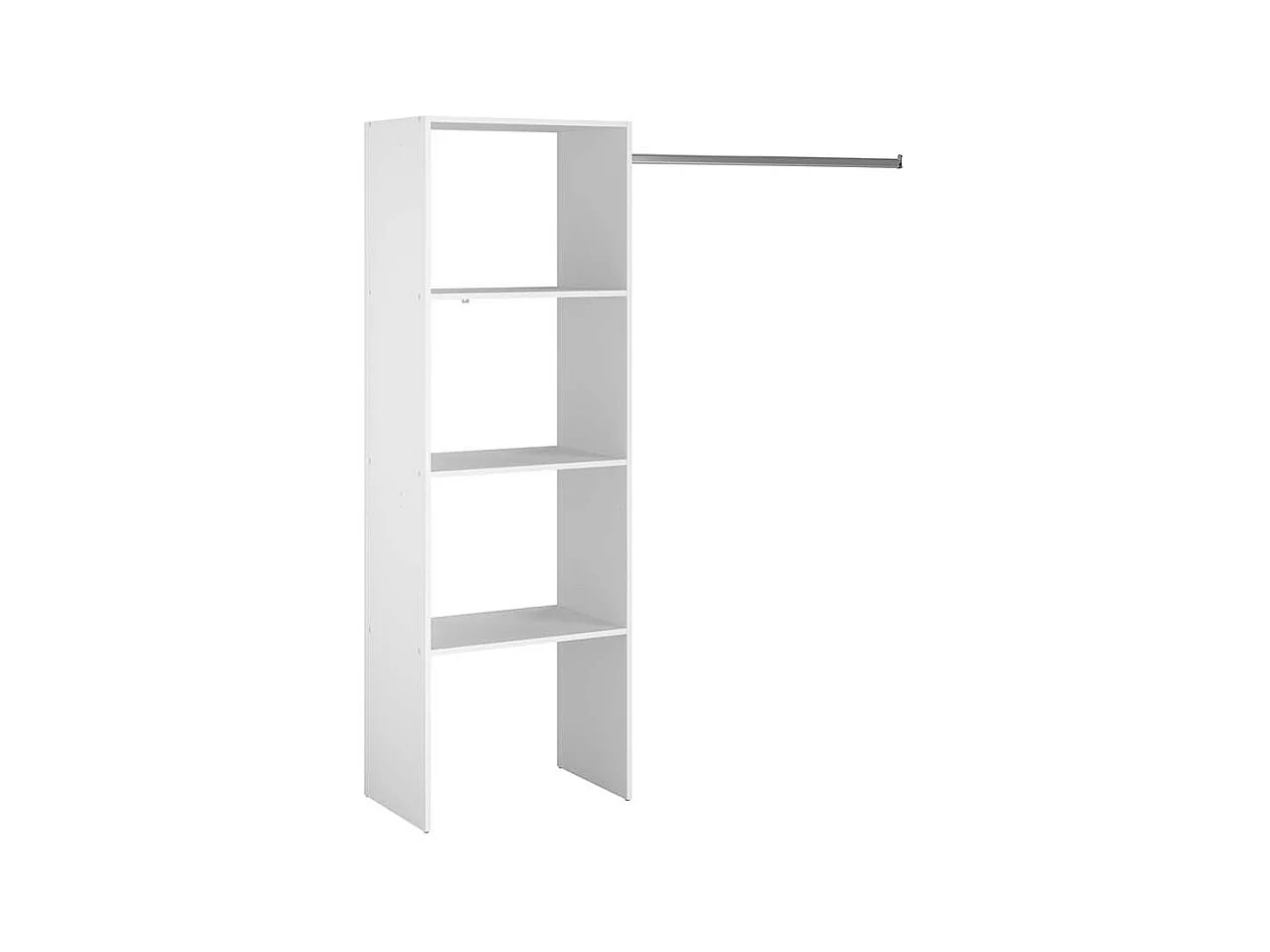 Compacte Witte Kledingkast met Planken en Kledingstang 160x40x180 cm