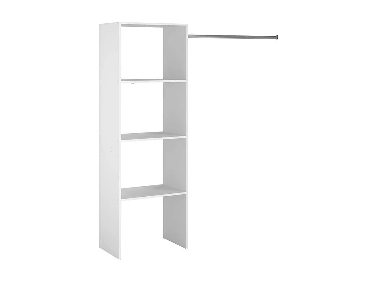 Dressing blanc 3 étagères, penderie 160 x 40 x 180 cm ELYSEE