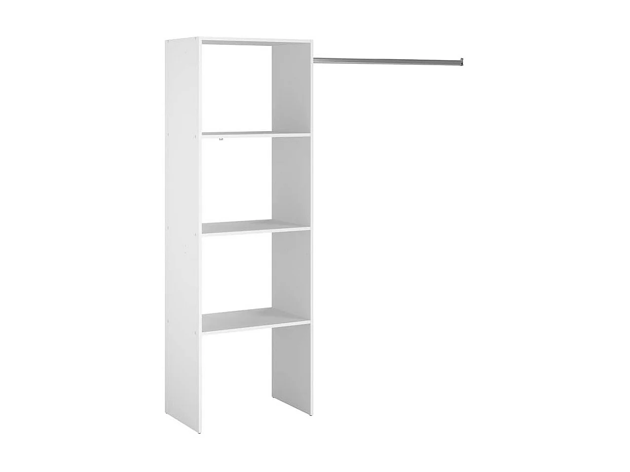 Compacte Witte Kledingkast met Planken en Kledingstang 160x40x180 cm