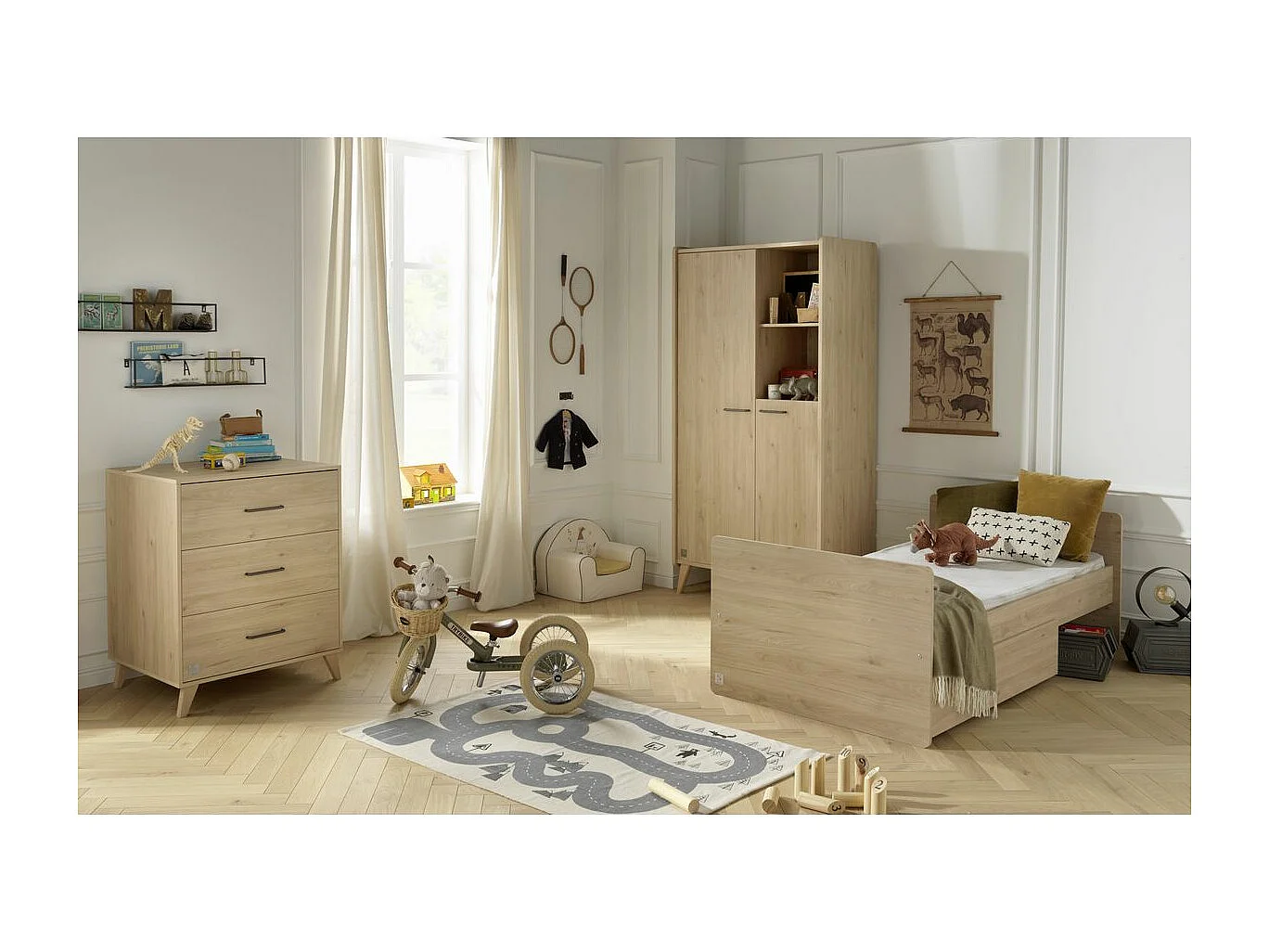 Letto combinato 120x60cm trasformabile in 90x190cm Arty