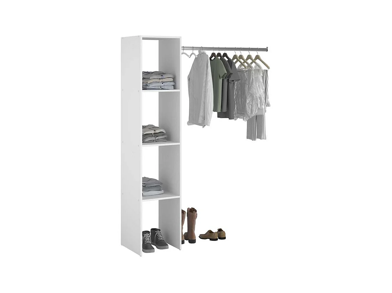 Armadio a vista 3 ripiani, 1 vano appendiabiti ELYSEE