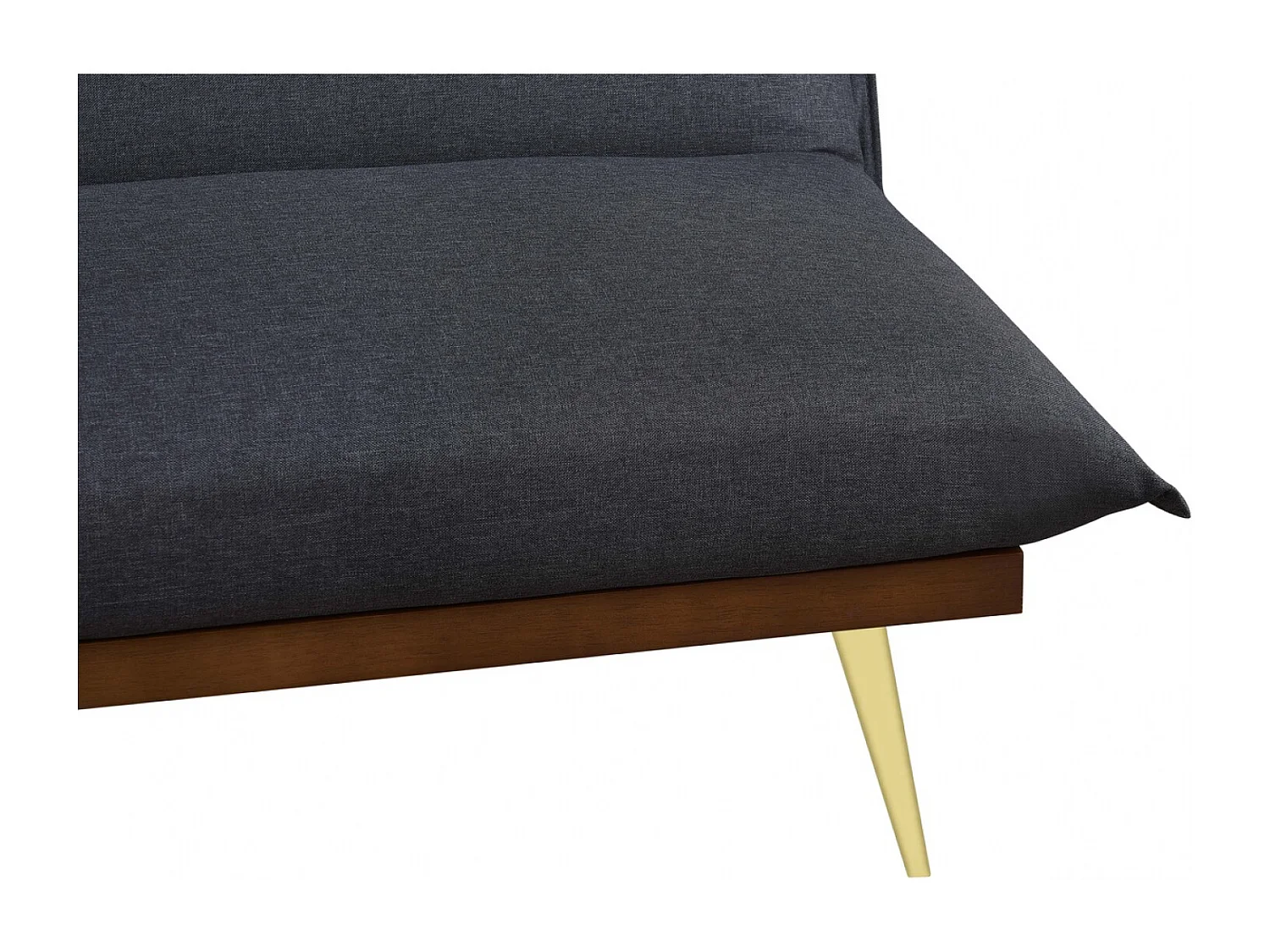 Banquette clic clac 3 places en tissu gris foncé ISA