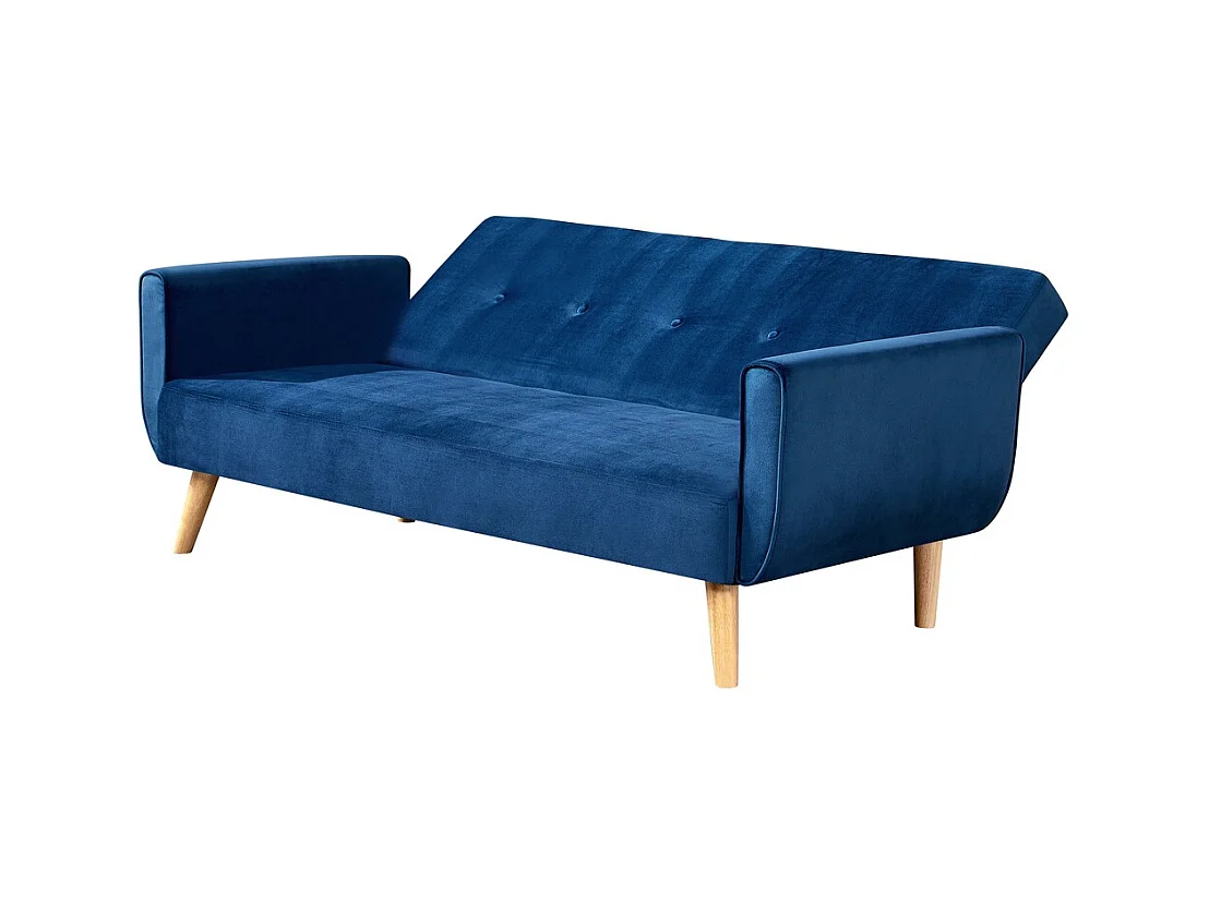 Scandinavische Slaapbank 3-Zits Fluweel Nachtblauw BERLIJN