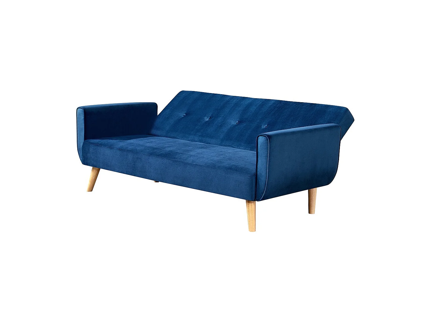 Canapé scandinave convertible 3 places en velours bleu nuit BERLIN
