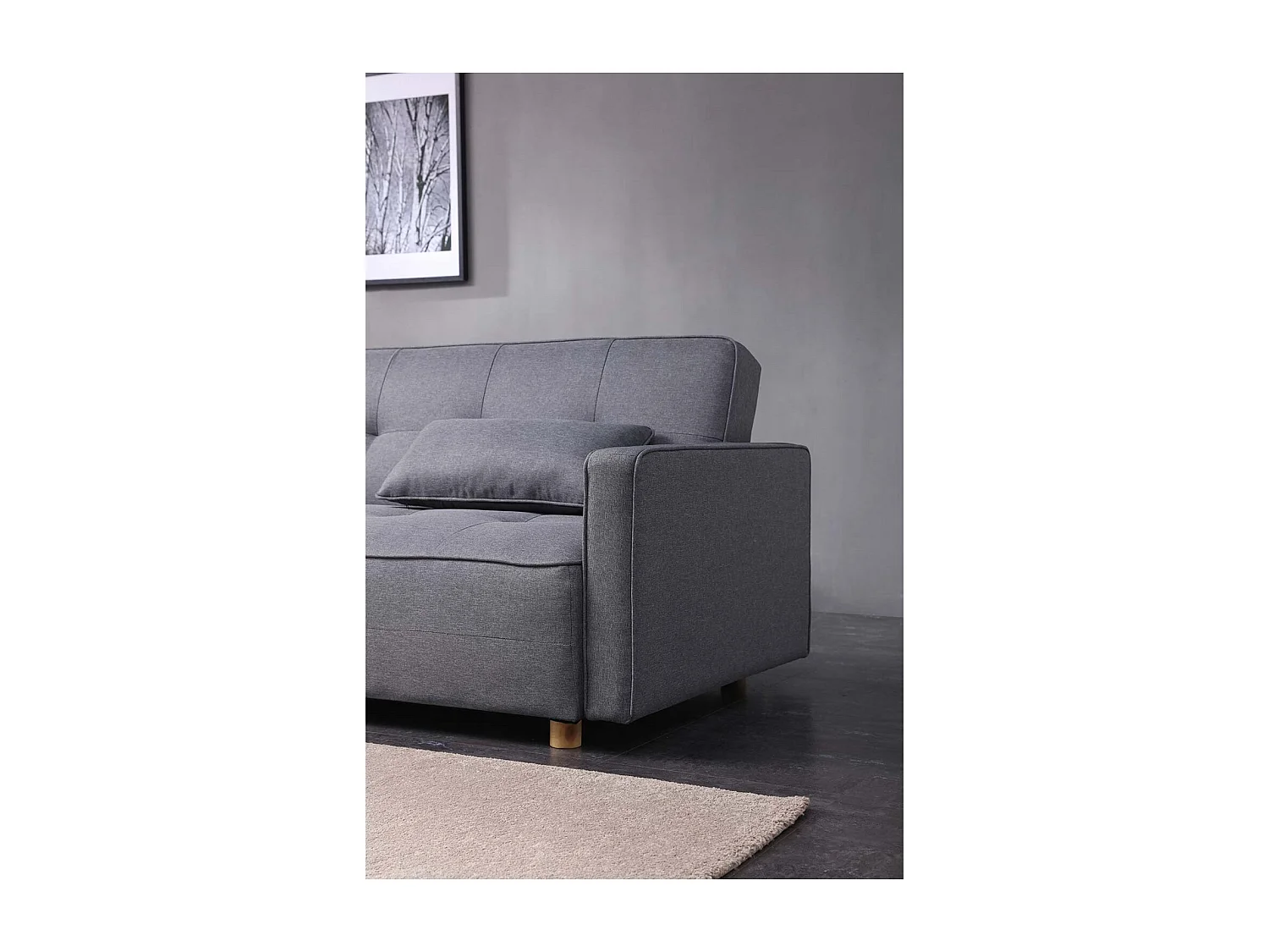 3-Sitzer Schlafsofa aus Stoff, grau  COPENHAGUE