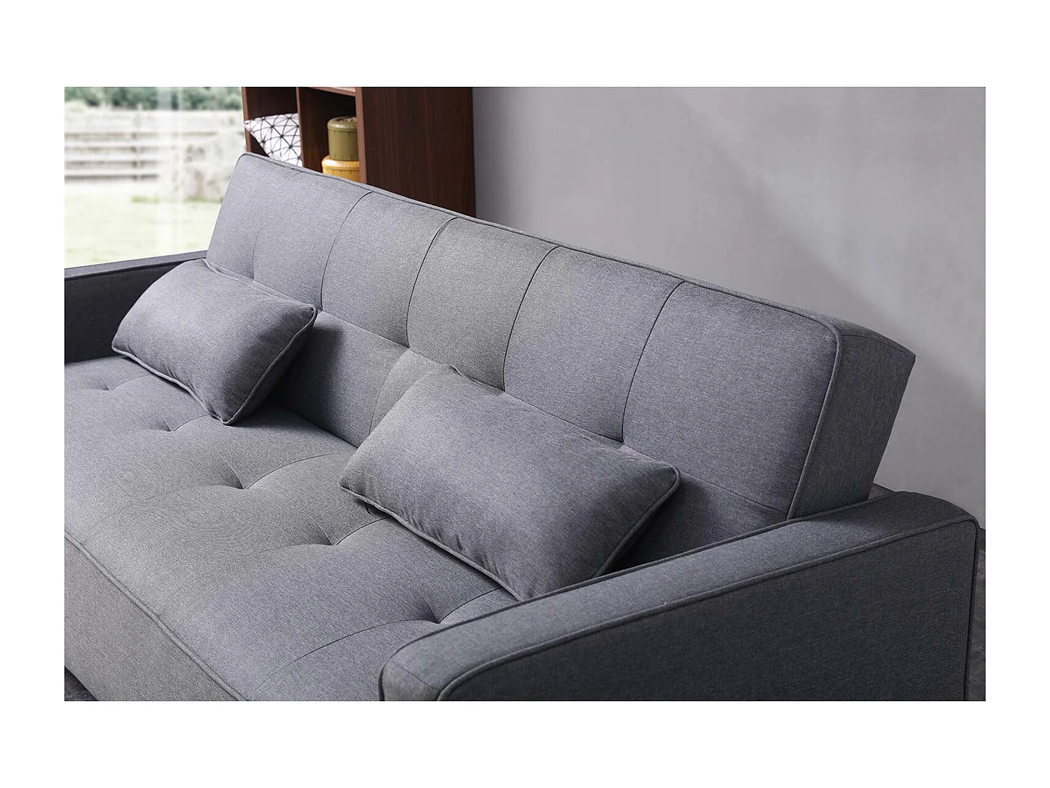 Divano-letto scandinavo 3 posti grigio COPENHAGUE