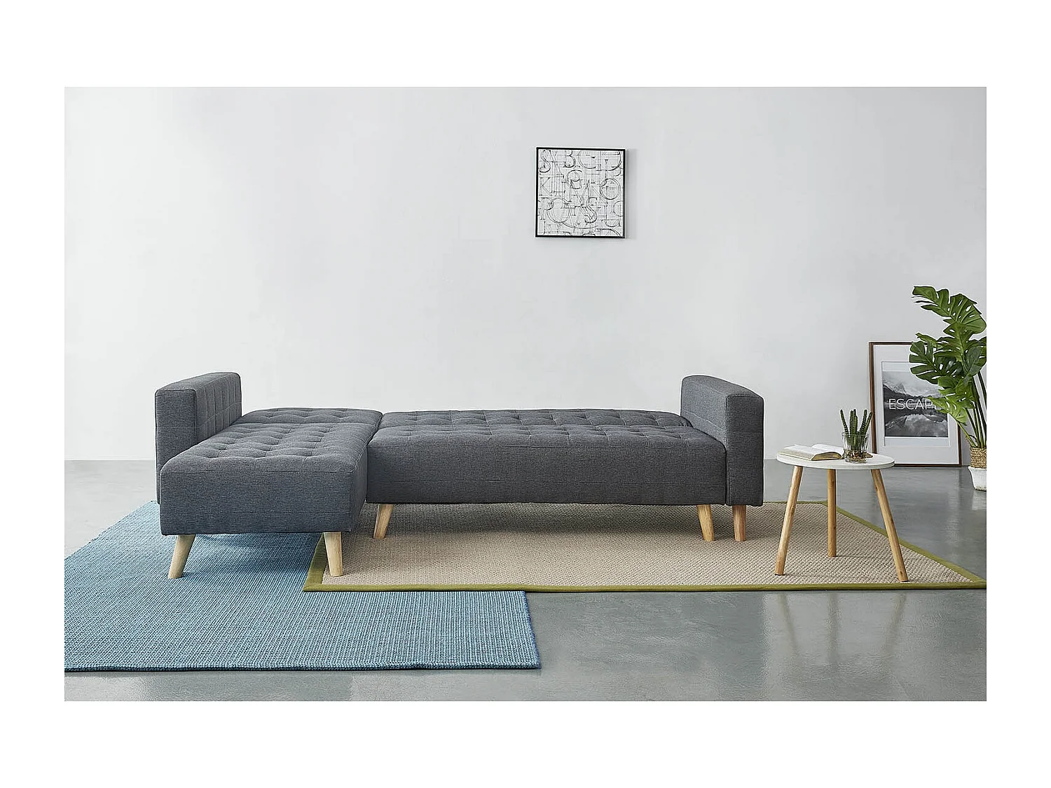 Divano scandinavo  angolare sinistra 5 posti grigio SHERBROOKE