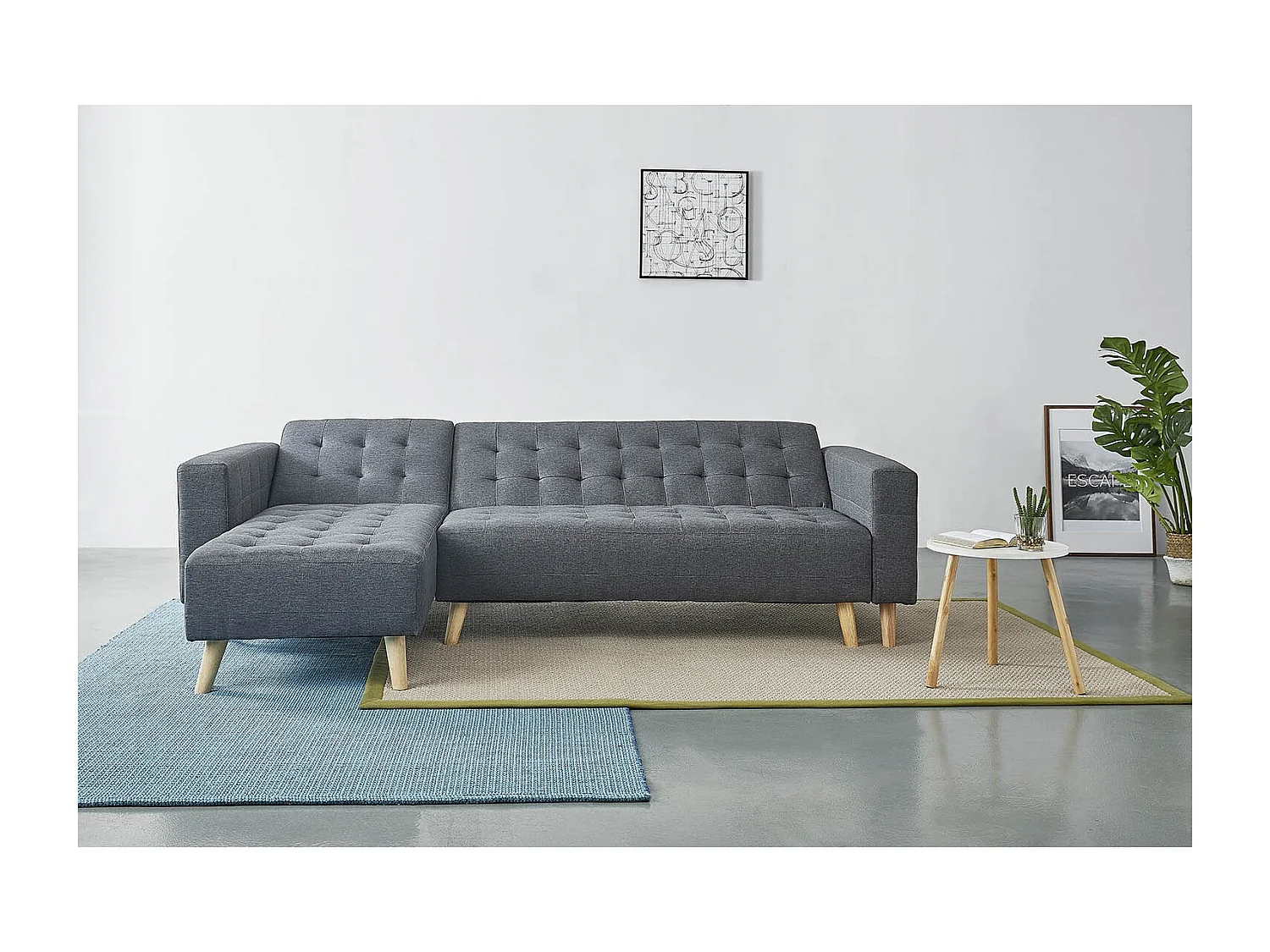 Divano scandinavo  angolare sinistra 5 posti grigio SHERBROOKE