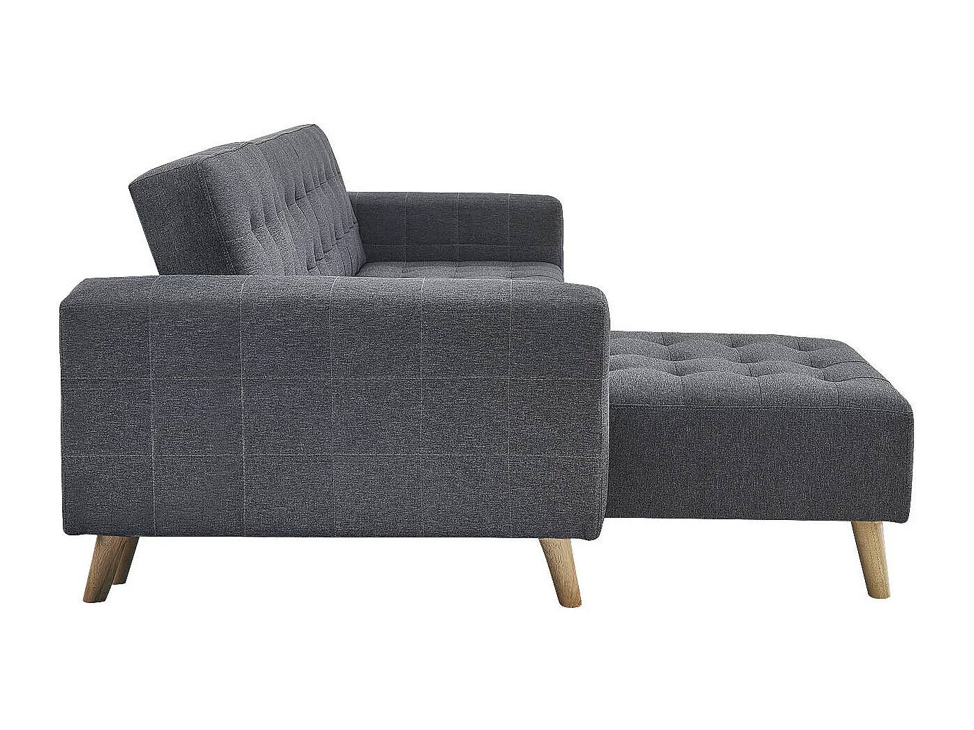 Divano scandinavo  angolare sinistra 5 posti grigio SHERBROOKE