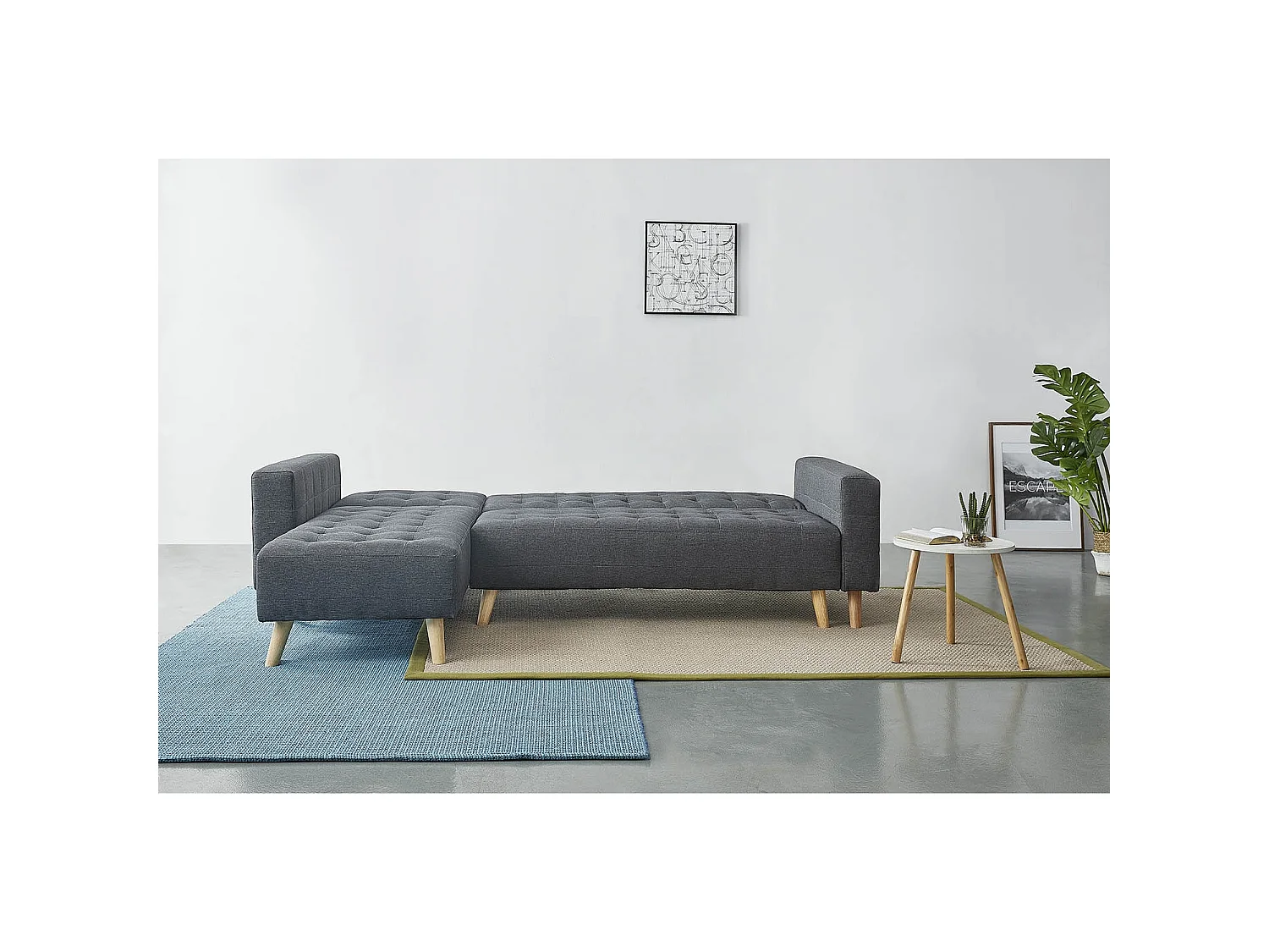 Divano scandinavo  angolare sinistra 5 posti grigio SHERBROOKE