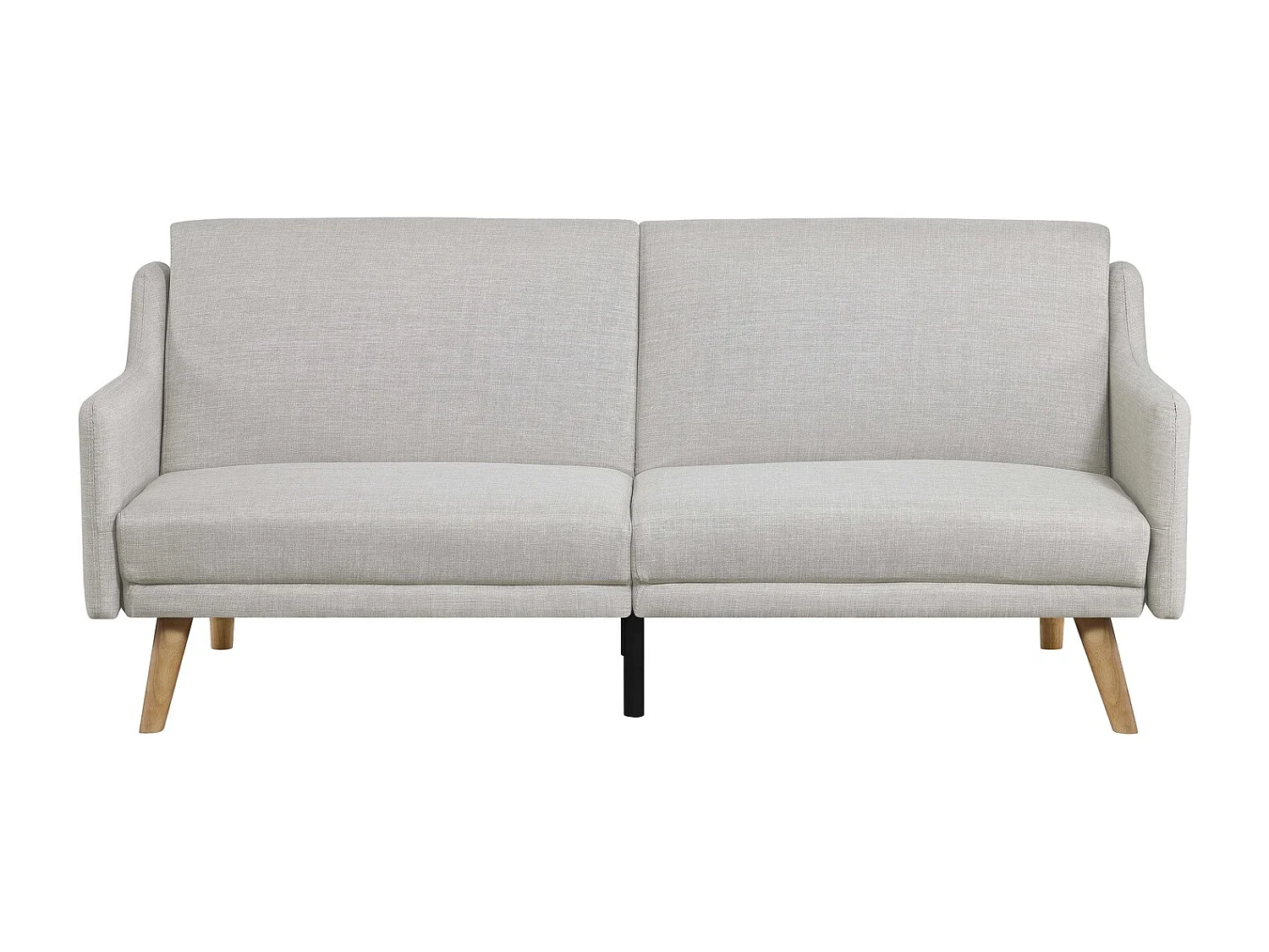 Sofá Cama Conversível Escandinavo Cinza Claro ESTER - Design Moderno, Conversível, 3 Lugares, Madeira Maciça, Fácil de Manter