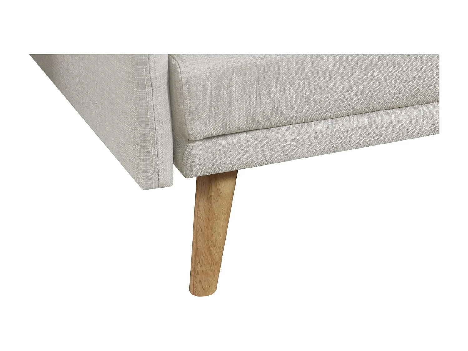 Sofá Cama Conversível Escandinavo Cinza Claro ESTER - Design Moderno, Conversível, 3 Lugares, Madeira Maciça, Fácil de Manter