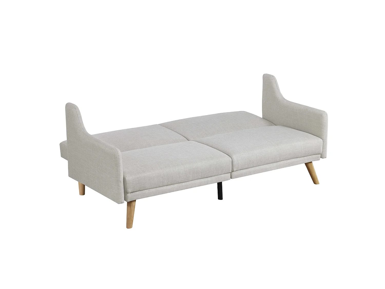 Canapé scandinave convertible 3 places en tissu gris clair ESTER