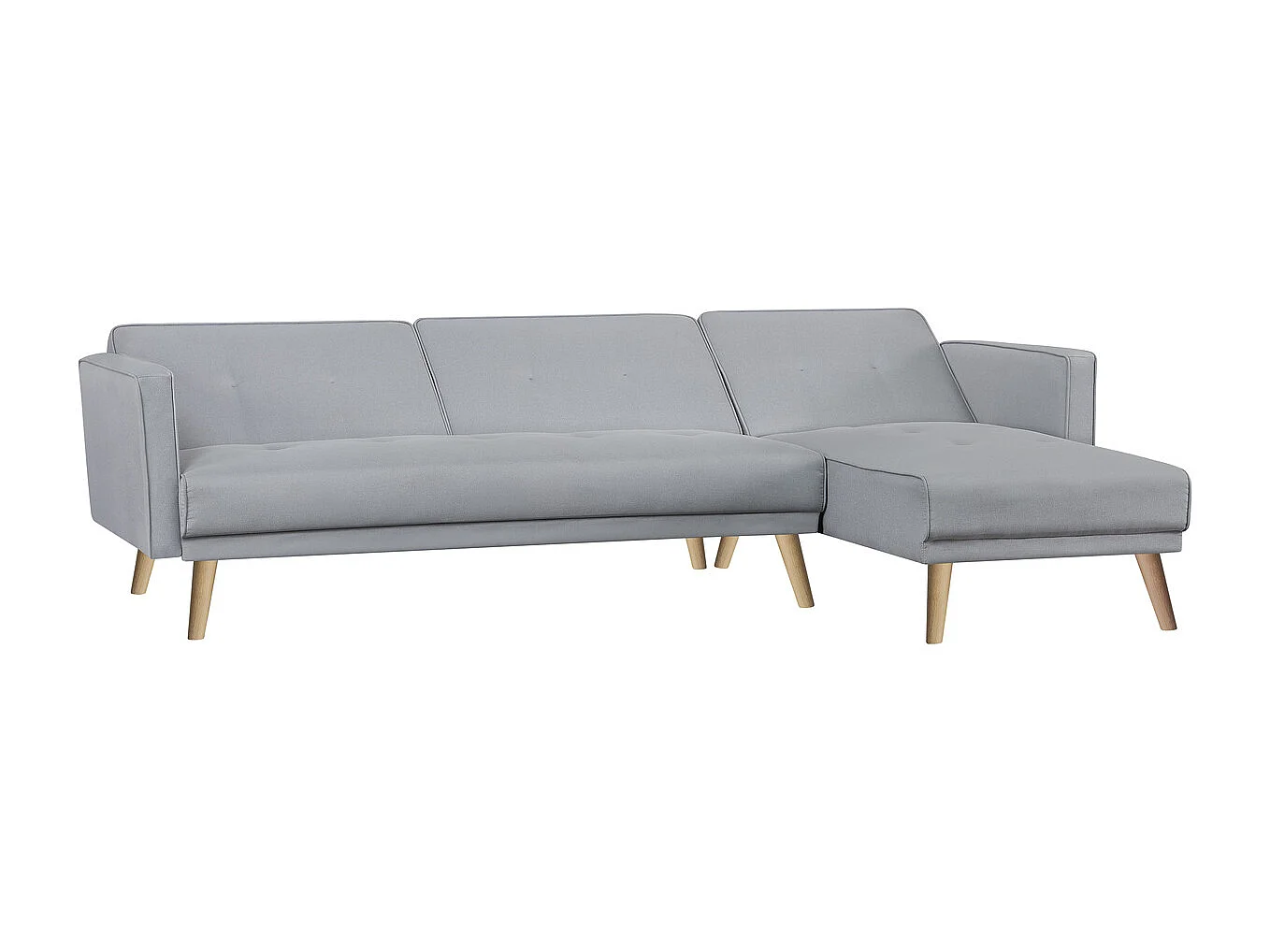 Canapé d'angle réversible et convertible 4 places en tissu gris GRACE