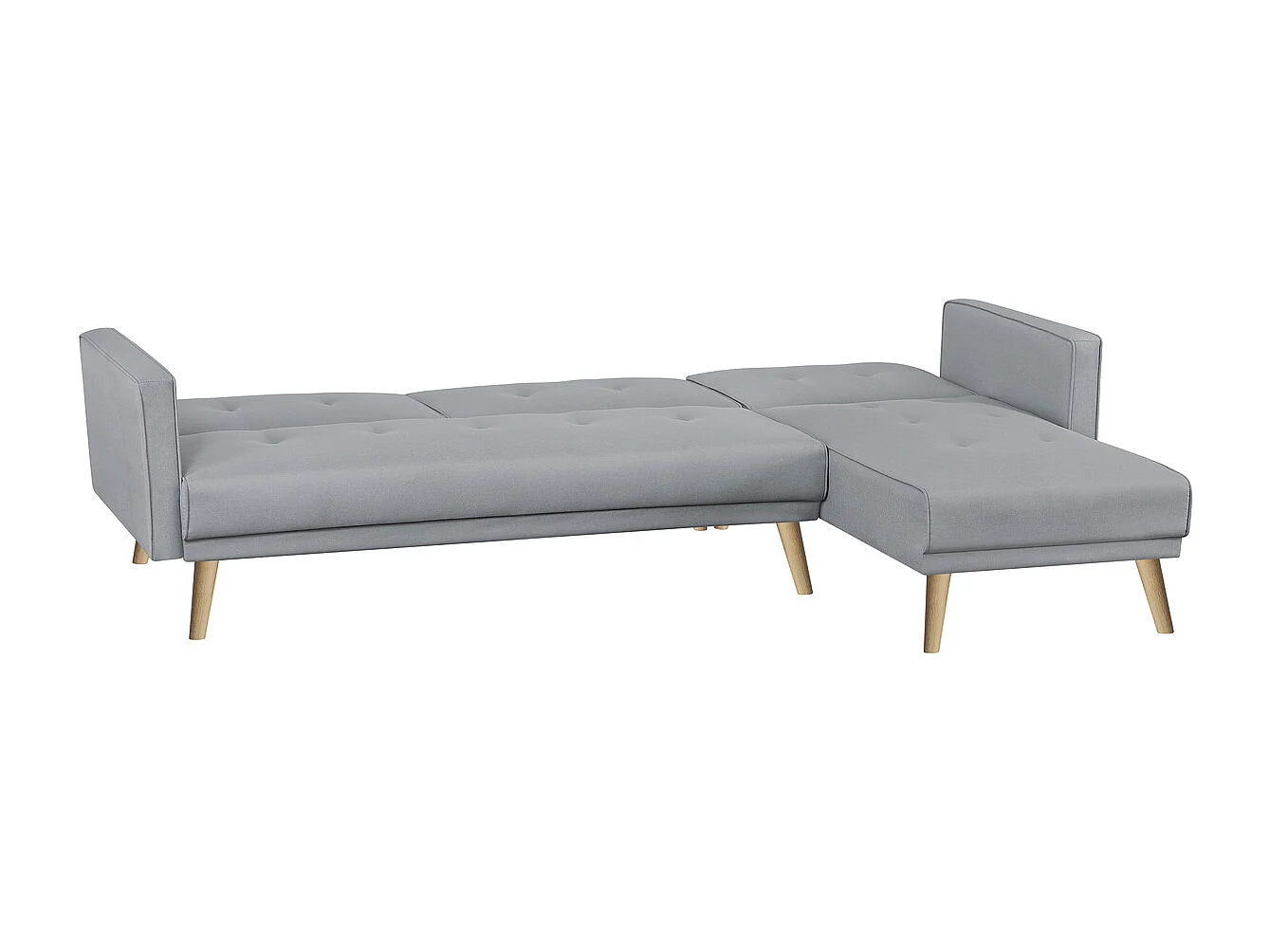 Canapé d'angle réversible et convertible 4 places en tissu gris GRACE