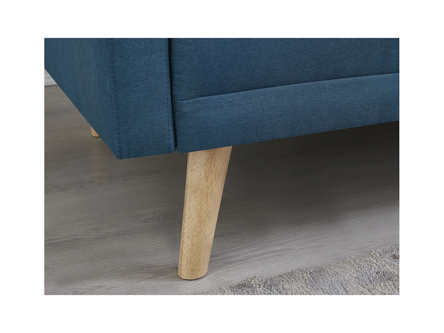 Sofá escandinavo convertible 3 plazas de tela azul WOODEN
