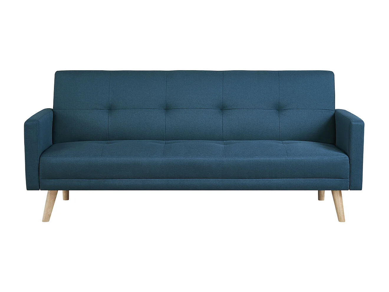 Canapé scandinave convertible 3 places en tissu bleu canard WOODEN