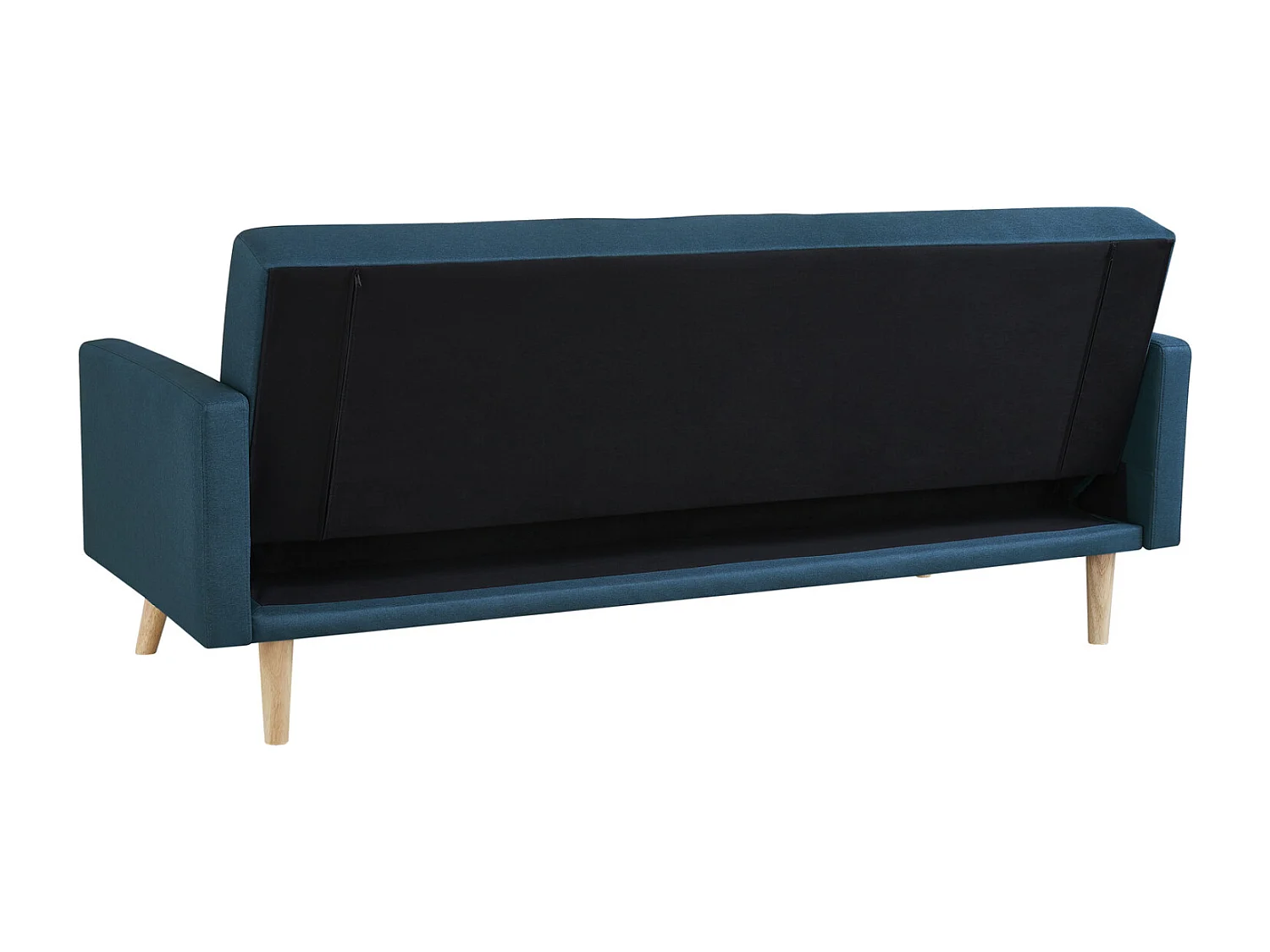 Canapé scandinave convertible 3 places en tissu bleu canard WOODEN