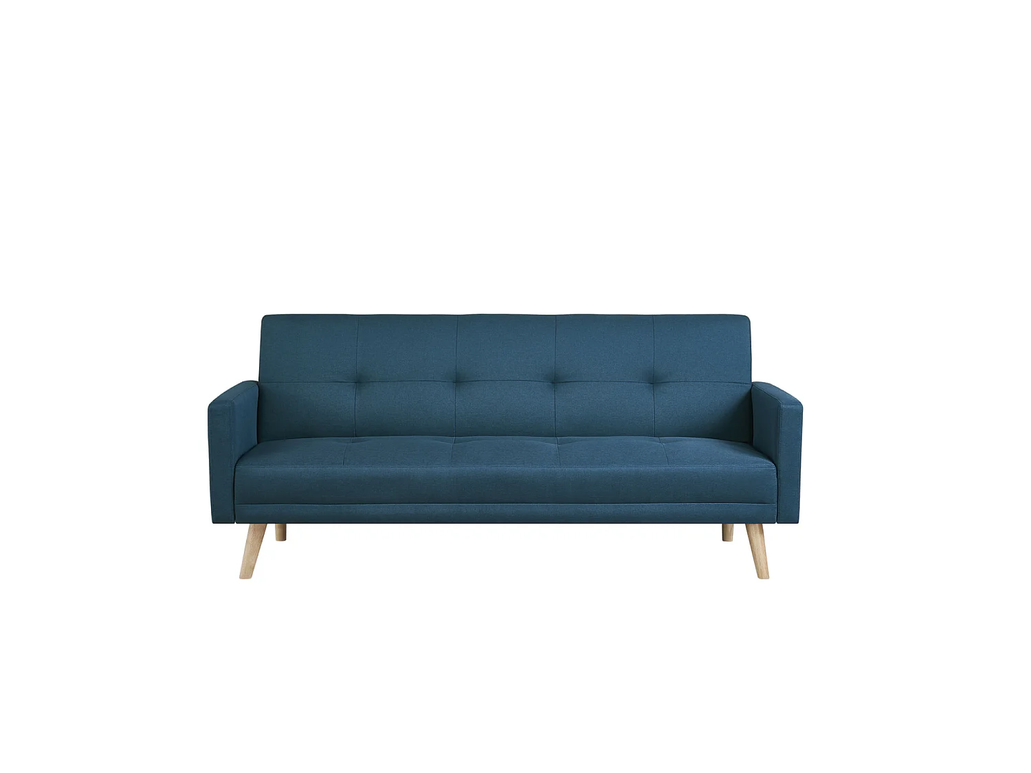 Canapé scandinave convertible 3 places en tissu bleu canard WOODEN