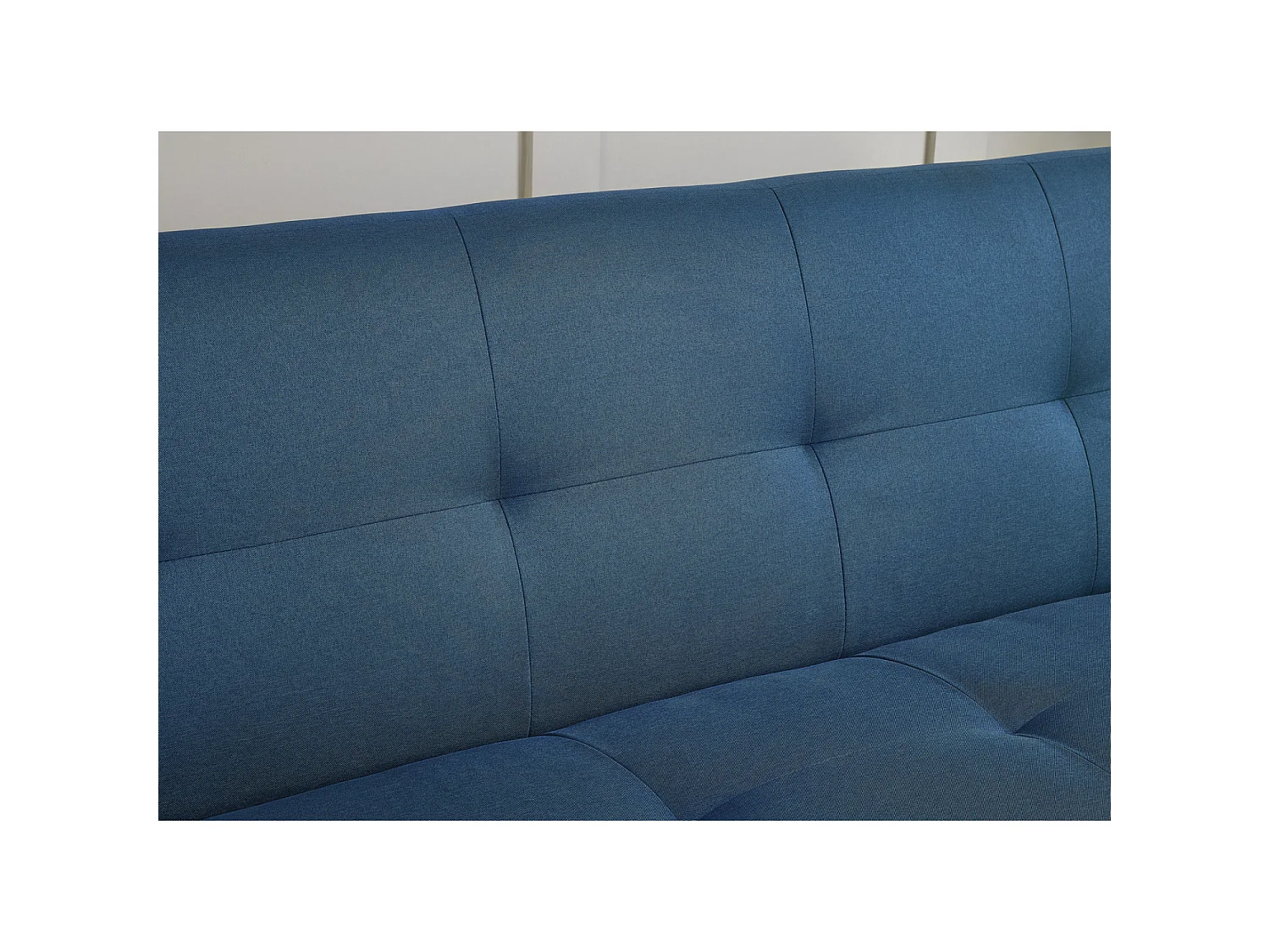 Canapé scandinave convertible 3 places en tissu bleu canard WOODEN