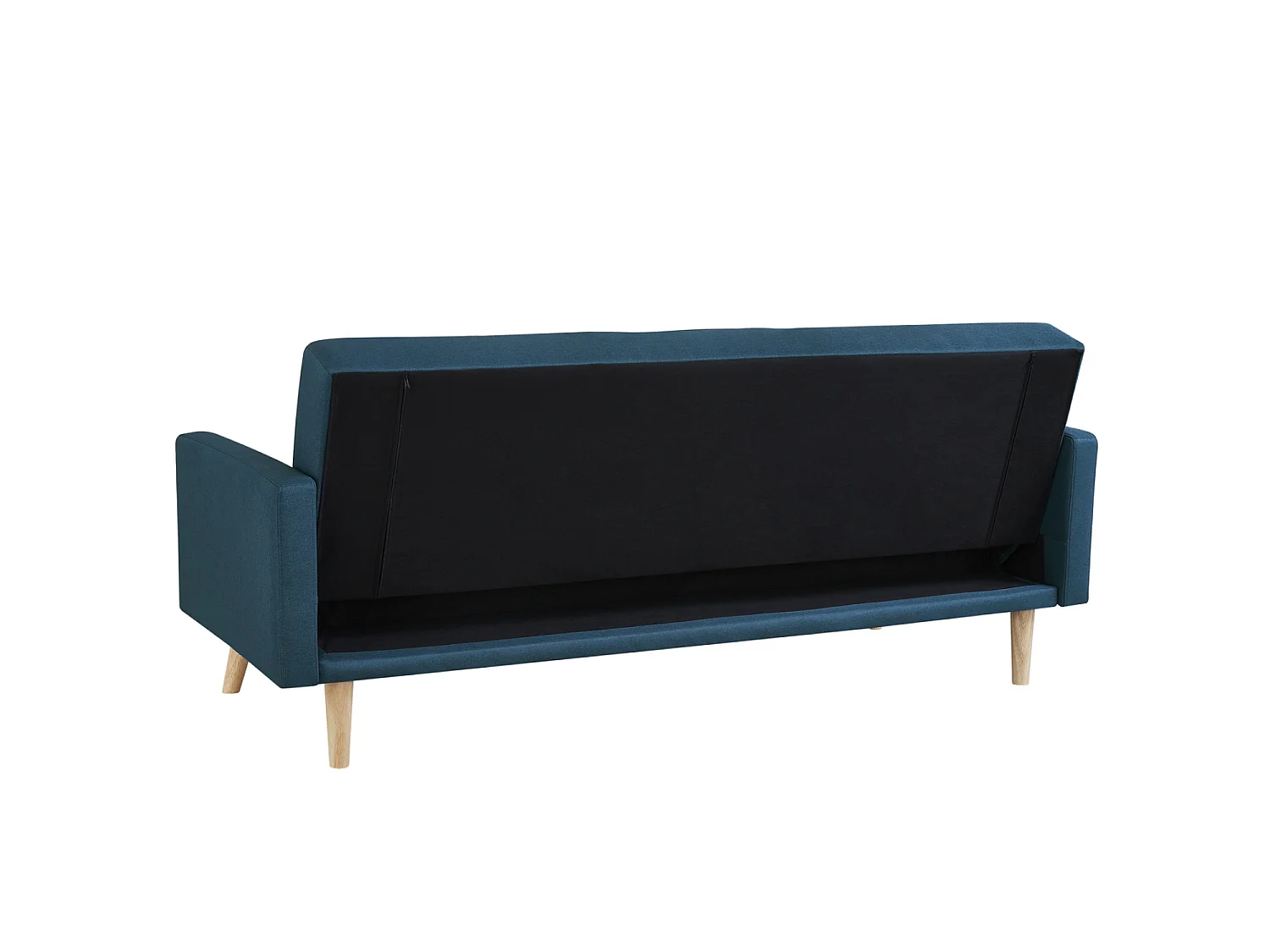 Canapé scandinave convertible 3 places en tissu bleu canard WOODEN