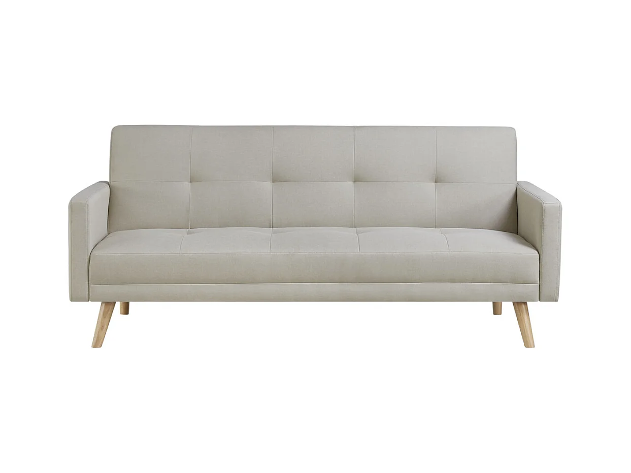 Divano convertibile scandinavo 3 posti in tessuto beige WOODEN