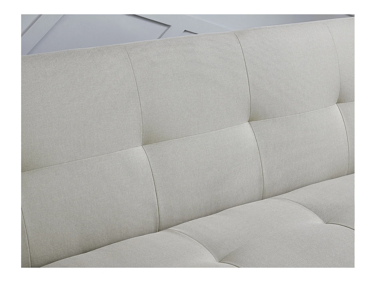 Divano convertibile scandinavo 3 posti in tessuto beige WOODEN