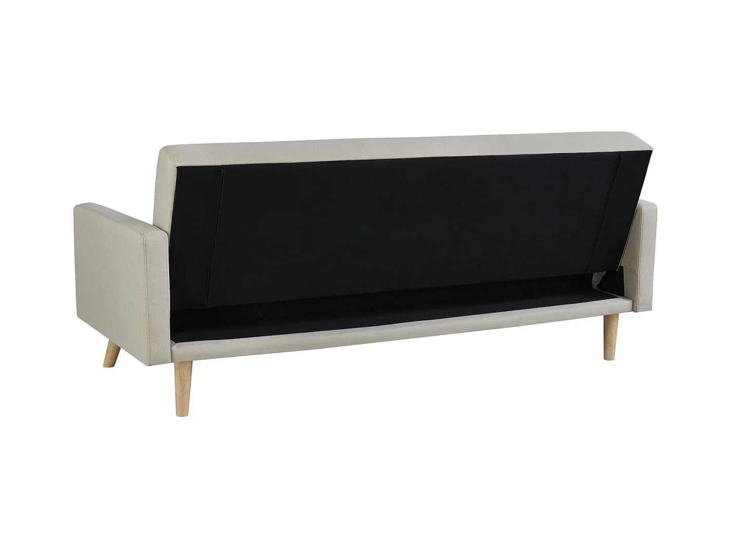 Divano convertibile scandinavo 3 posti in tessuto beige WOODEN