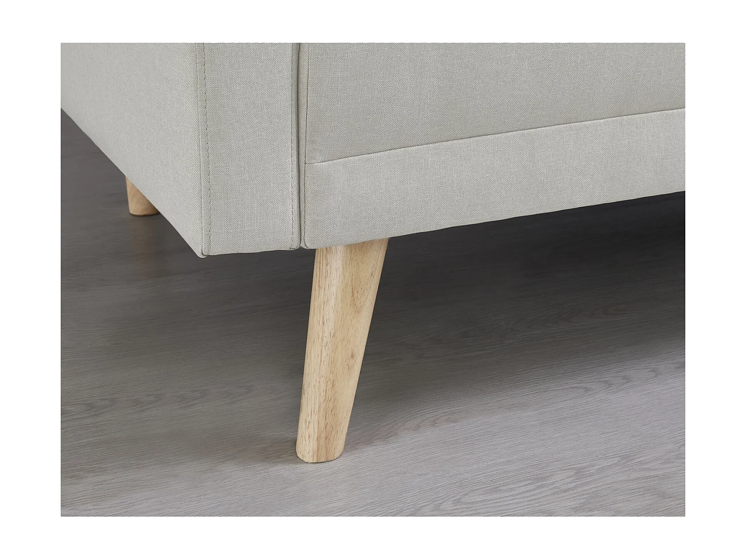 Canapé scandinave convertible 3 places en tissu beige WOODEN