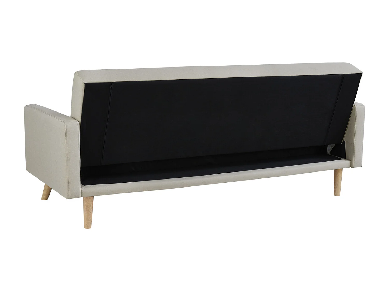 Canapé scandinave convertible 3 places en tissu beige WOODEN