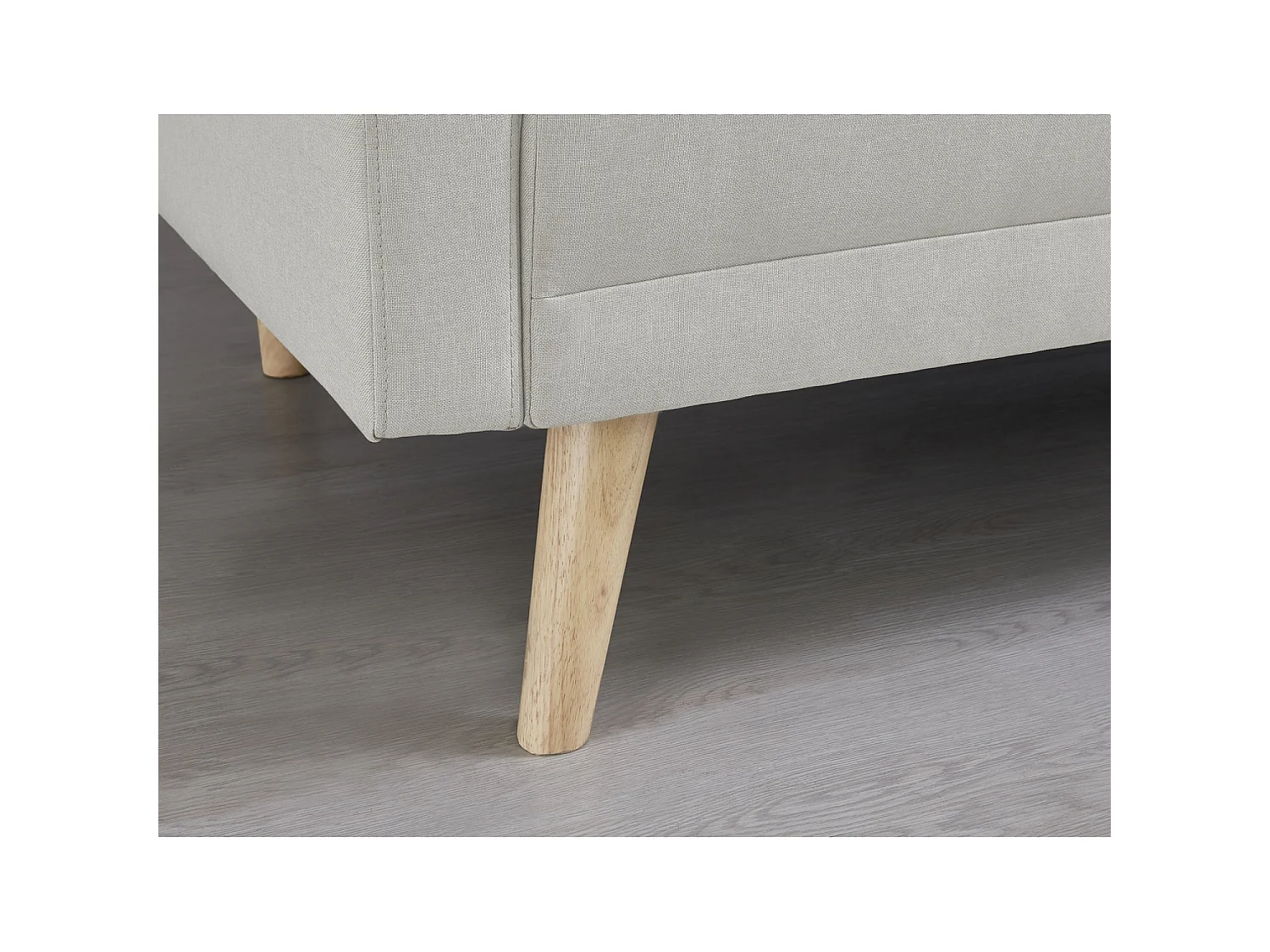 Canapé scandinave convertible 3 places en tissu beige WOODEN