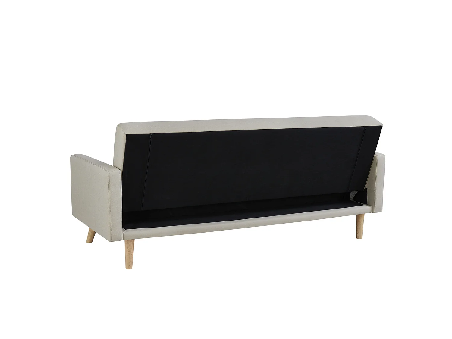 Canapé scandinave convertible 3 places en tissu beige WOODEN