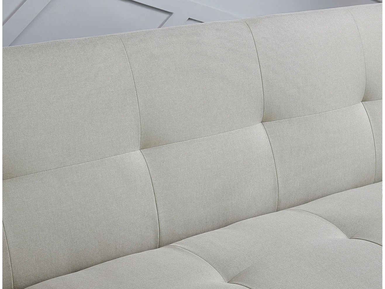 Canapé convertible clic-clac 3 places en tissu beige WOODEN