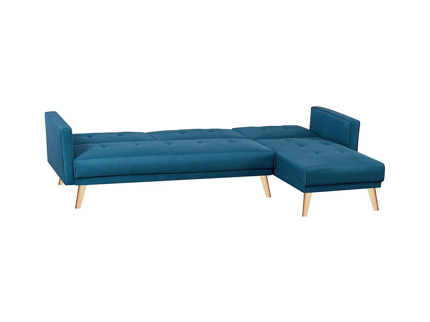 Sofá de canto reversível e conversível azul pato GRACE Escandinavo Moderno