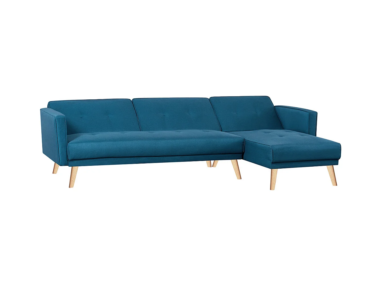 Ecksofa Modulares 4-Sitzer mit Stoffbezug, entenblau GRACE