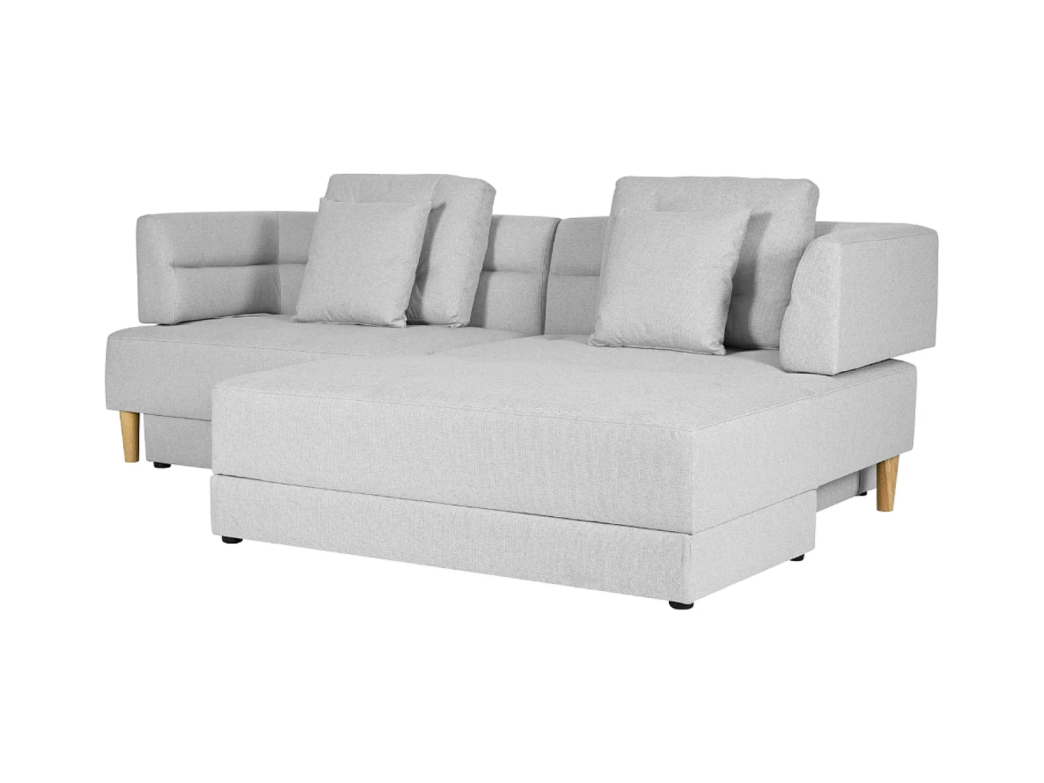 4-Sitzer-Multifunktionssofa aus Stoff, hellgrau BERGA