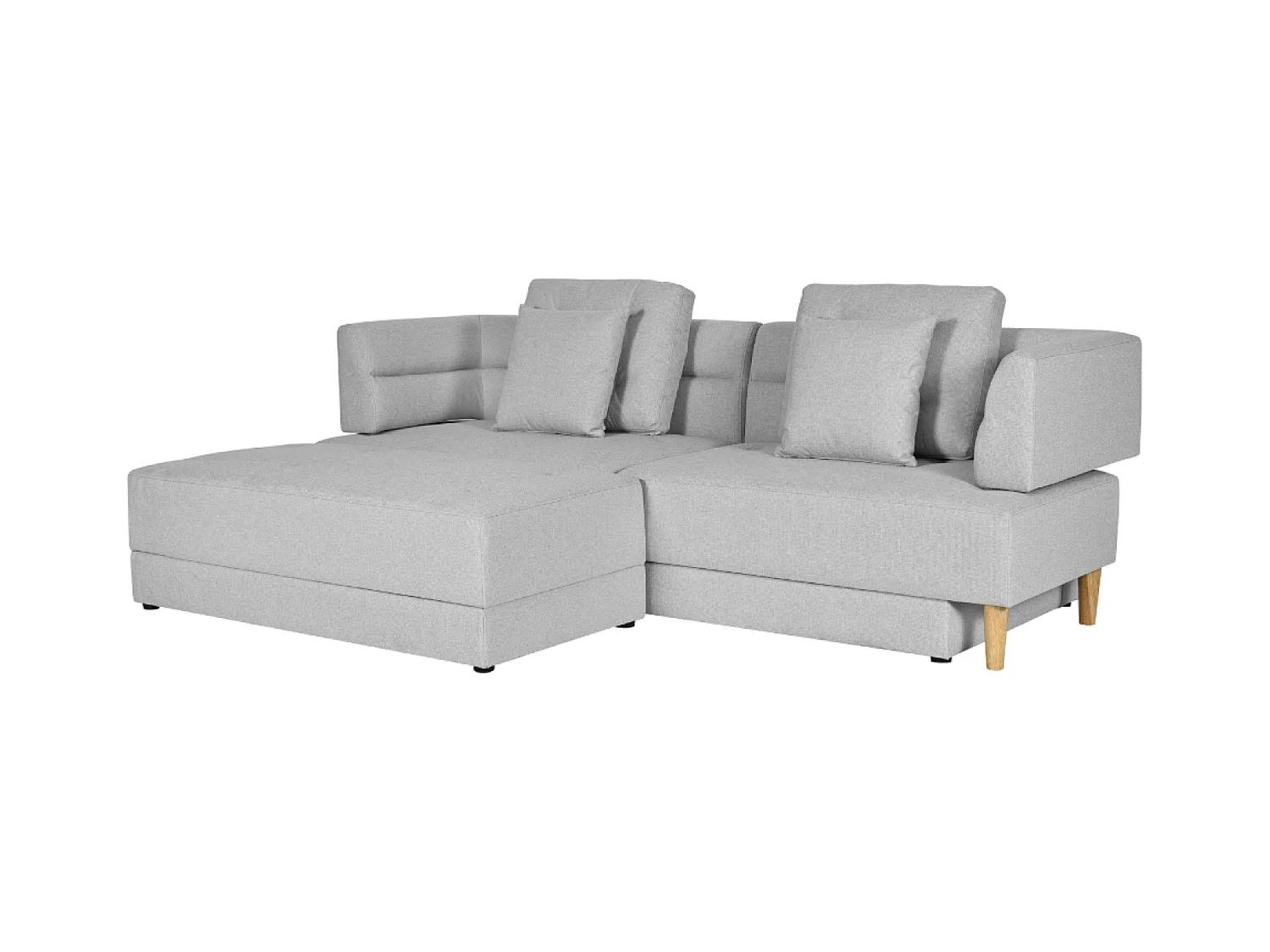 4-Sitzer-Multifunktionssofa aus Stoff, hellgrau BERGA