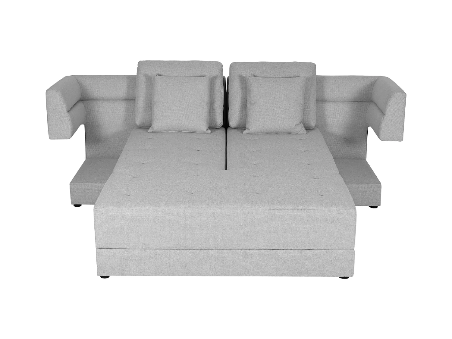 4-Sitzer-Multifunktionssofa aus Stoff, hellgrau BERGA