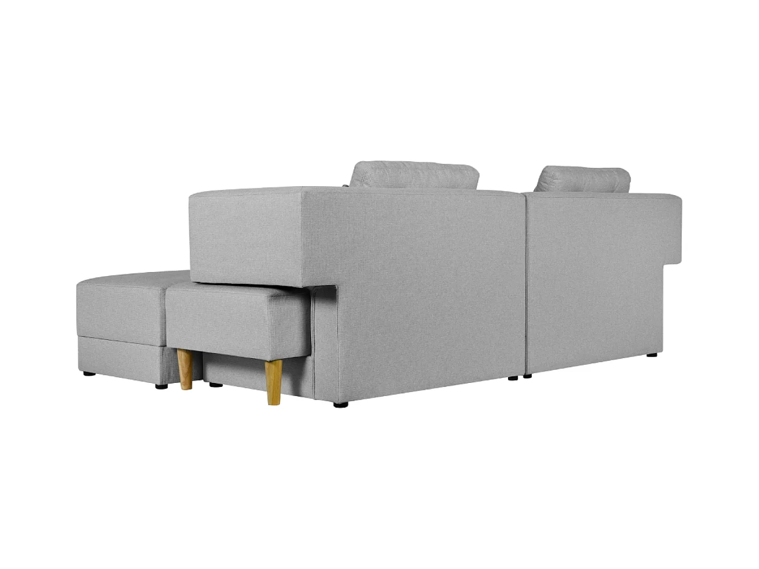 4-Sitzer-Multifunktionssofa aus Stoff, hellgrau BERGA