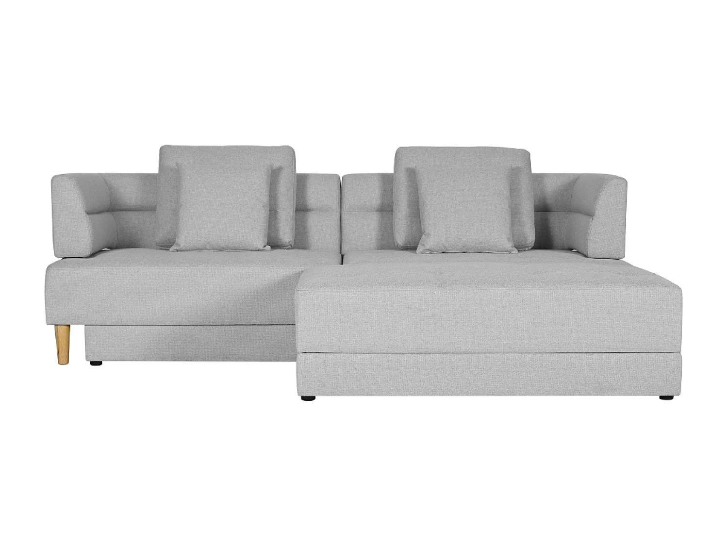 Canapé multifonction 4 places en tissu gris clair BERGA