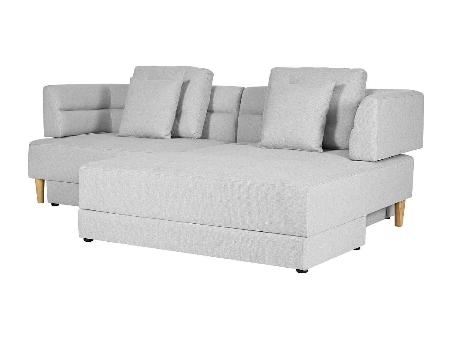 Canapé multifonction 4 places en tissu gris clair BERGA