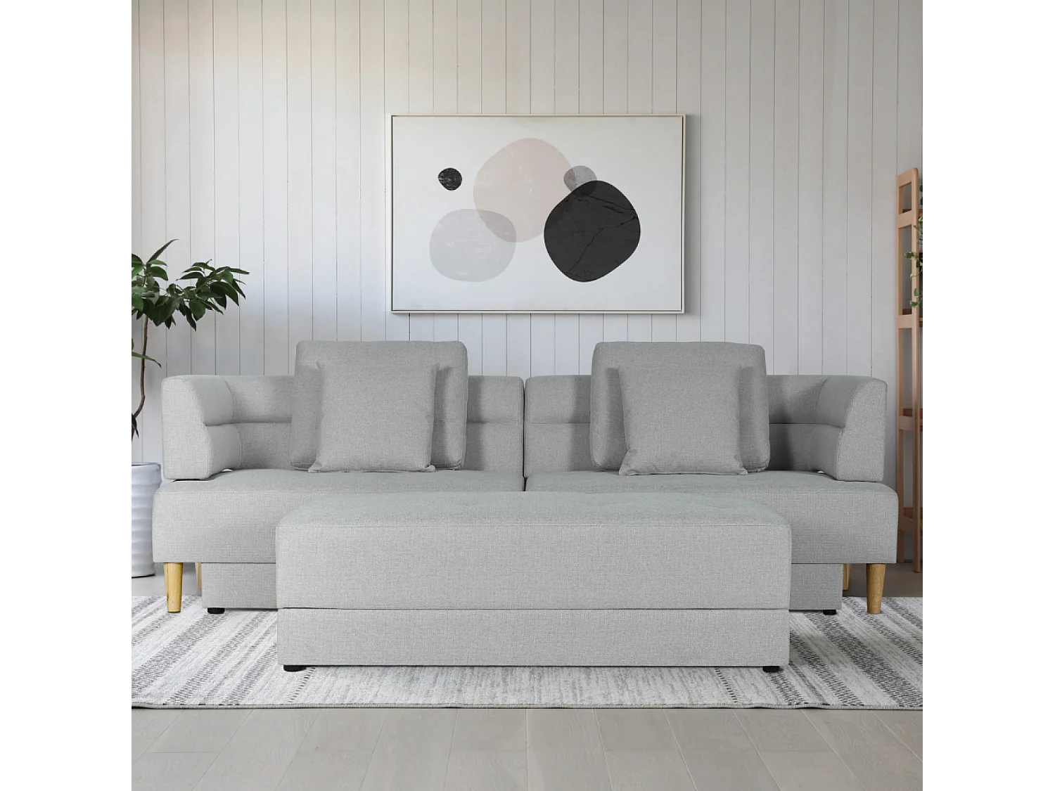 Multifunctionele omvormbare hoekslaapbank Scandinavisch design 4 zitplaatsen BERGA