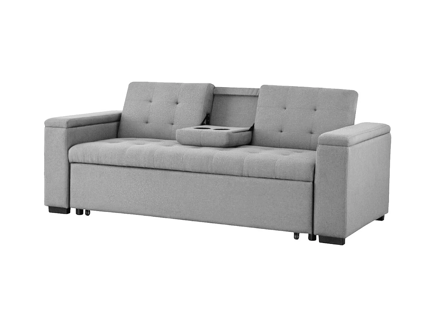 3-Sitzer Schlafsofa aus Stoff, hellgrau NOHO