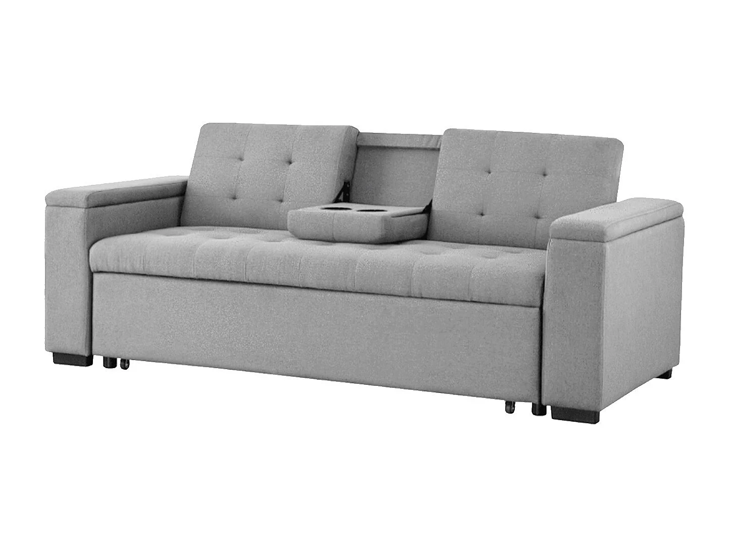 Canapé convertible 3 places en tissu gris clair NOHO