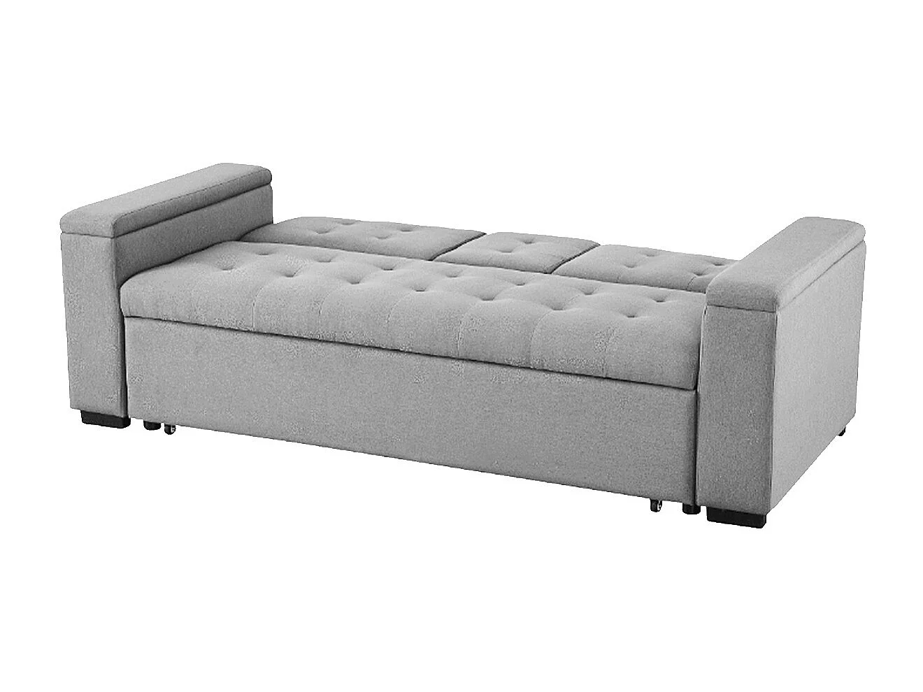 Canapé convertible 3 places en tissu gris clair NOHO