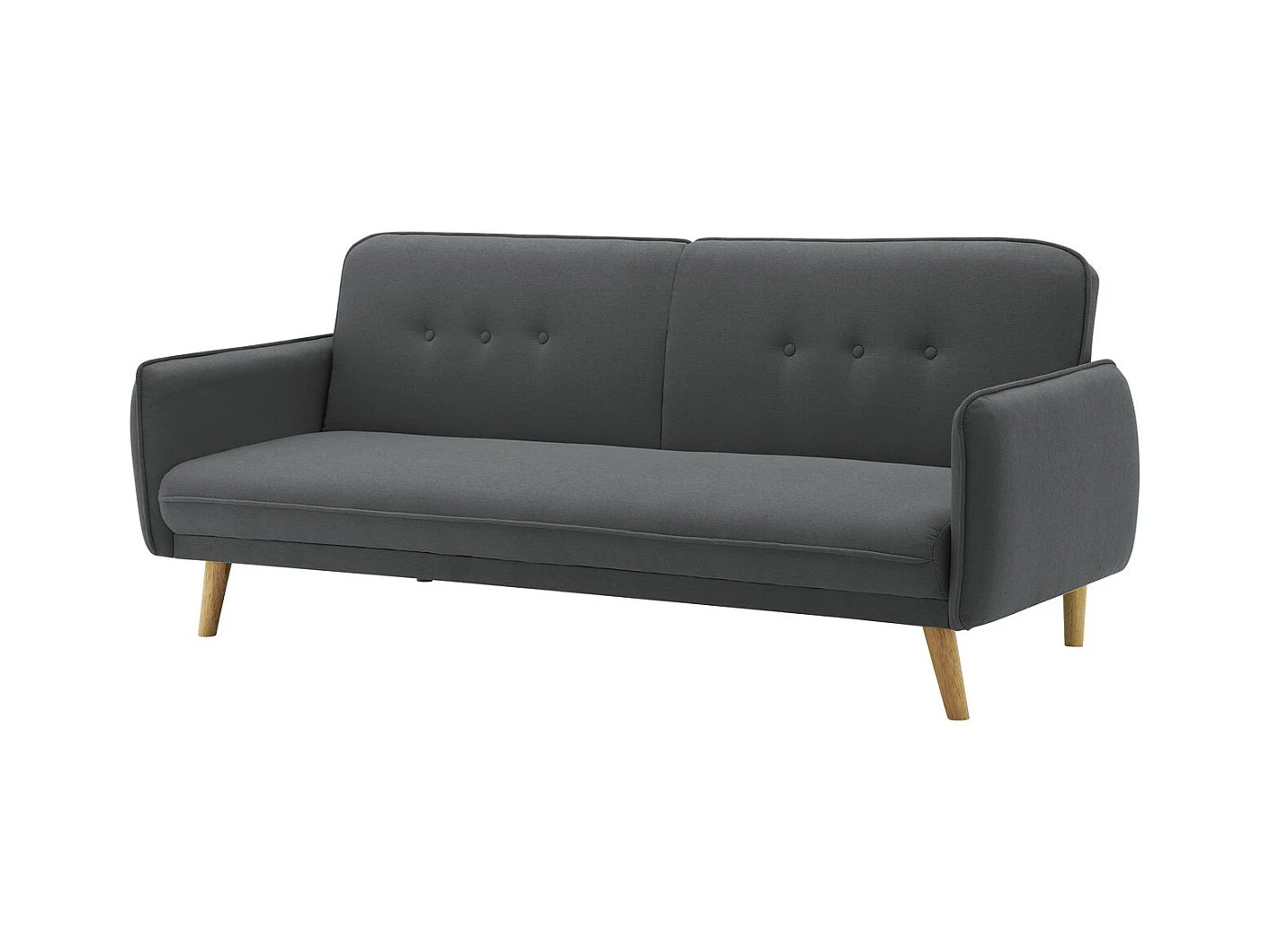 Sofá escandinavo convertible 3 plazas de tela gris oscuro NORA
