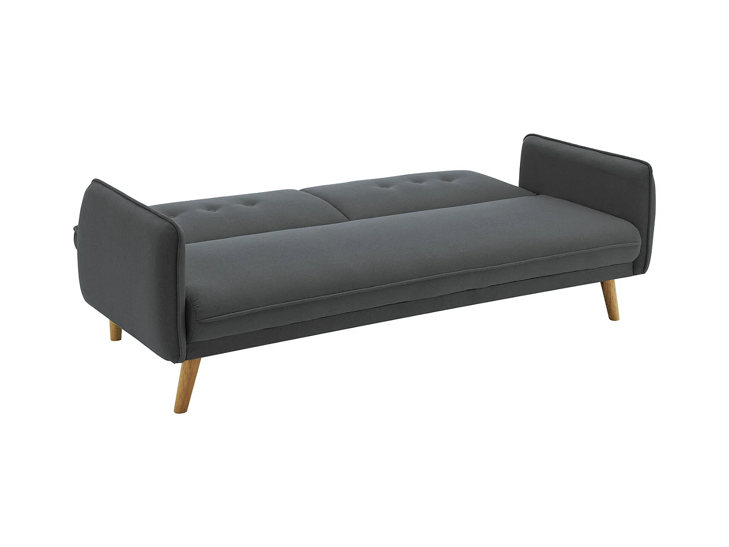 Sofá escandinavo convertible 3 plazas de tela gris oscuro NORA